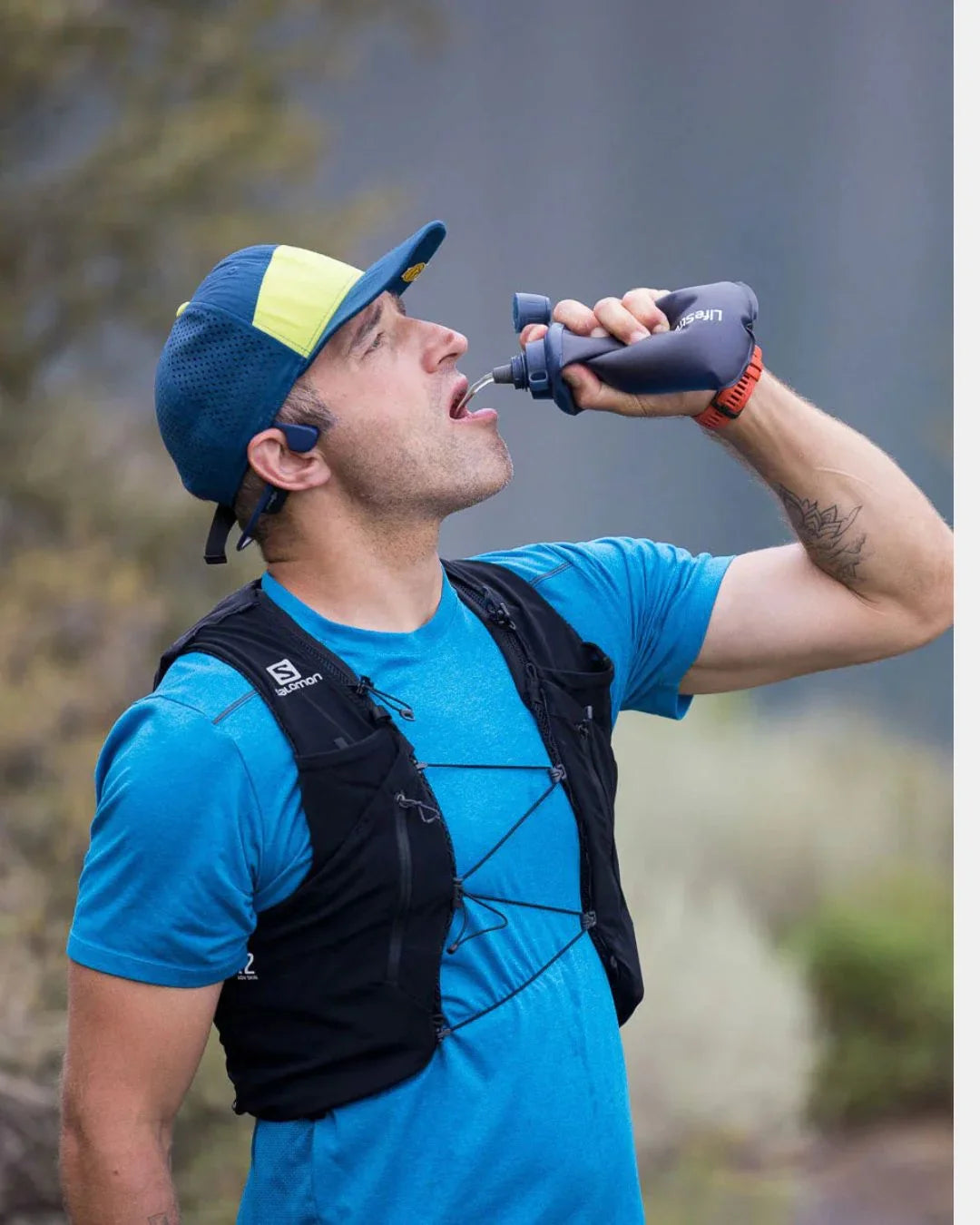 LIFESTRAW Peak Series Collapsible Squeeze 650ml Bottle With Filter - Dark Mountain Grey