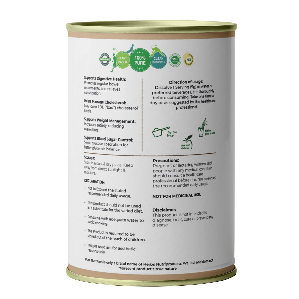 Psyllium Husk (Isabgol) Powder Natural Dietary Fiber for Digestive Health
