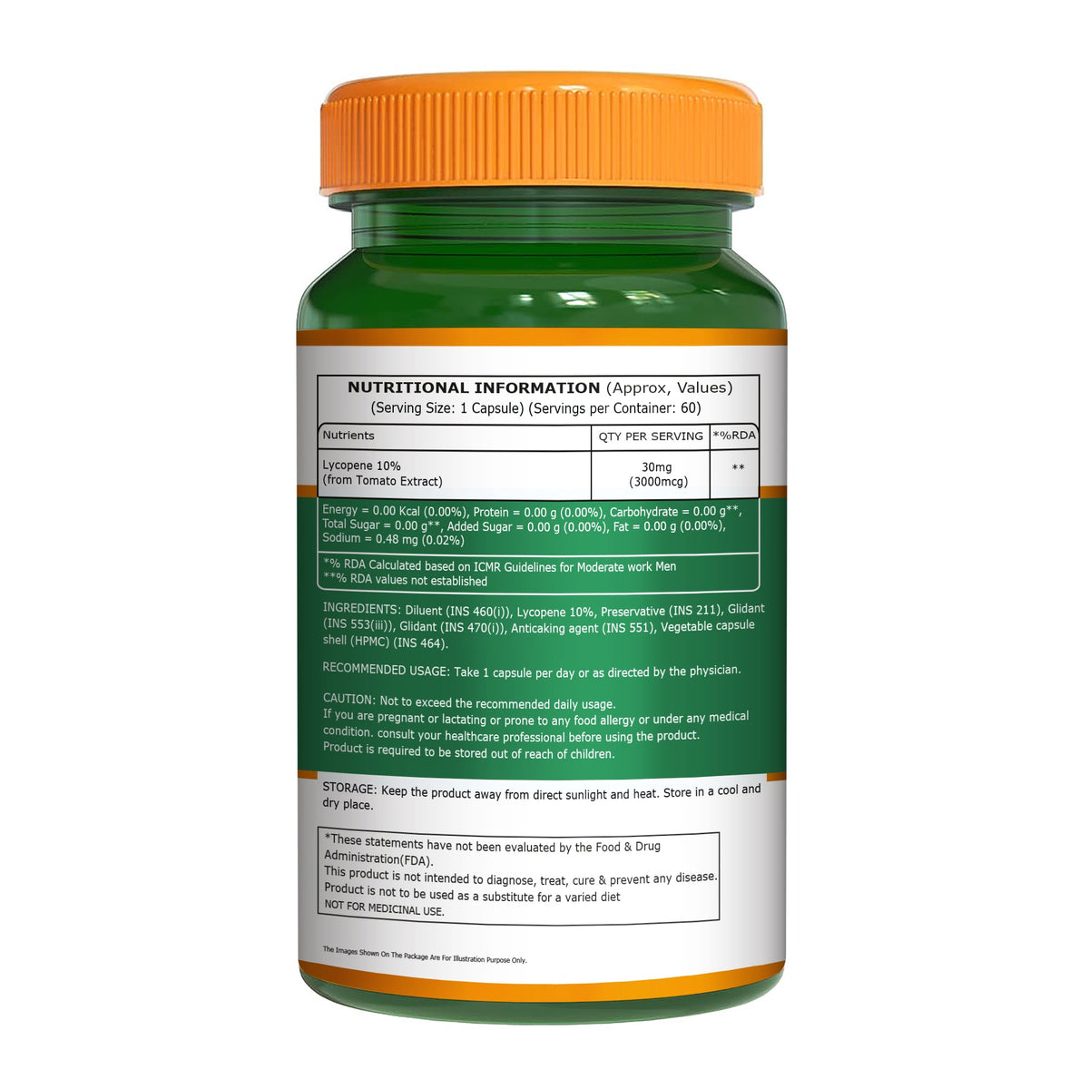 Lycopene Extract 3000 mcg Skin, Hair, Eye & Antioxidant Support | 60 Caps