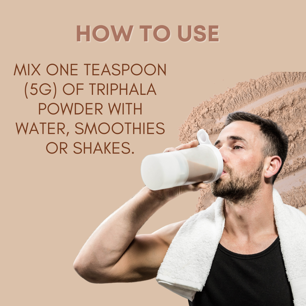 Organic Triphala Powder - 227g | 100% Pure and Natural | Supports Digestion, Detoxification, and Overall Wellness