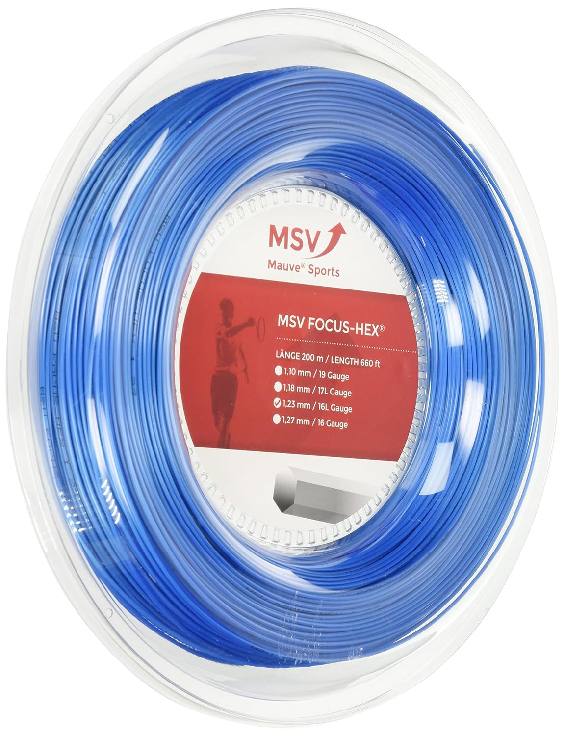 MSV Focus-HEX Tennis Reel (200m) 1.23MM/16L Sky Blue