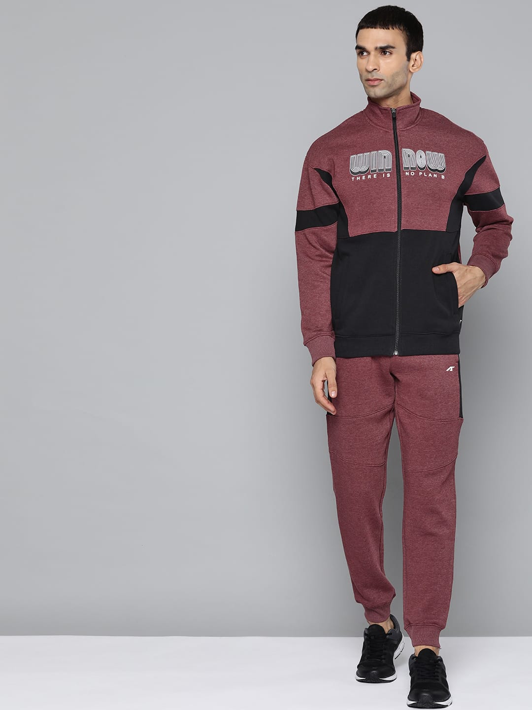 Alcis Men Typography Maroon Tracksuits