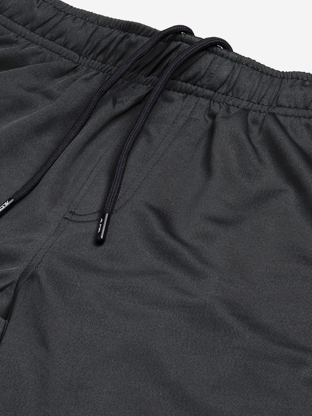 Alcis Men Charcoal Grey Black Solid Slim Fit Mid-Rise Track Pants