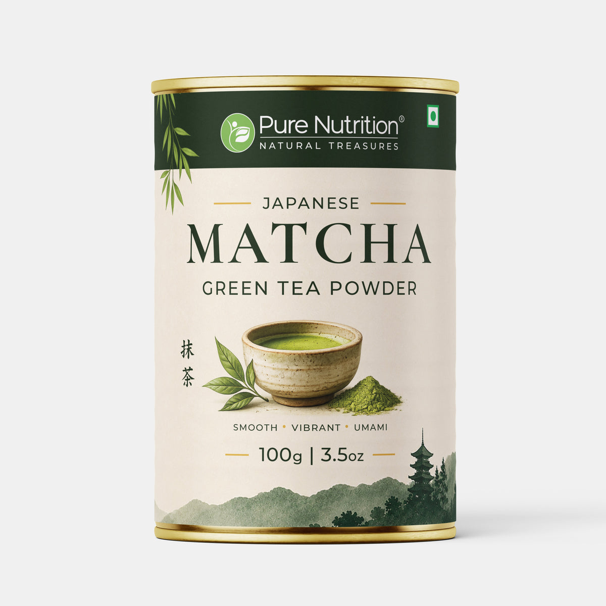 Japanese Matcha Green Tea Powder 100g | Premium Matcha from Japan | Finely Ground Green Tea Powder for Tea, Latte & Smoothies - Nutrition by Pure Nutrition