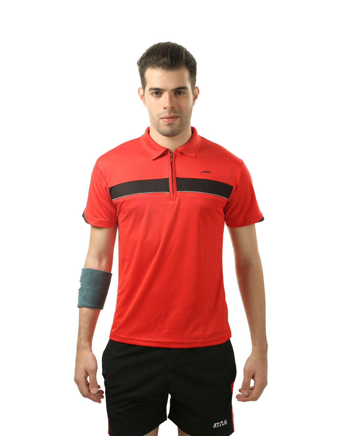 STAG GLOBAL Stripe Men's Athletic Fit Polo T-Shirt | Solid Sportswear for Active & Casual Use