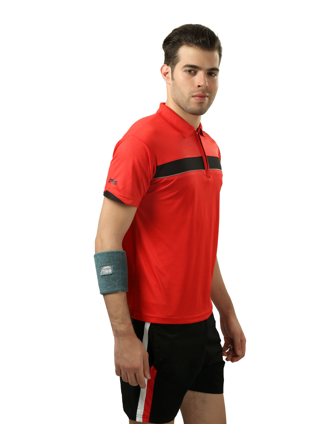 STAG GLOBAL Stripe Men's Athletic Fit Polo T-Shirt | Solid Sportswear for Active & Casual Use