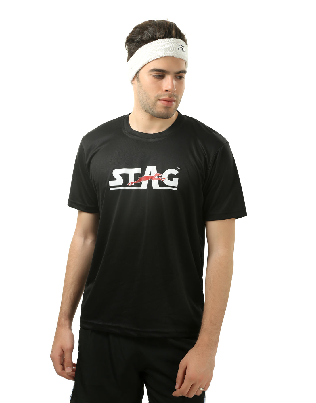STAG GLOBAL Round Neck Men's Solid Athletic fit T-Shirt | Solid Sportswear for Active & Casual Use