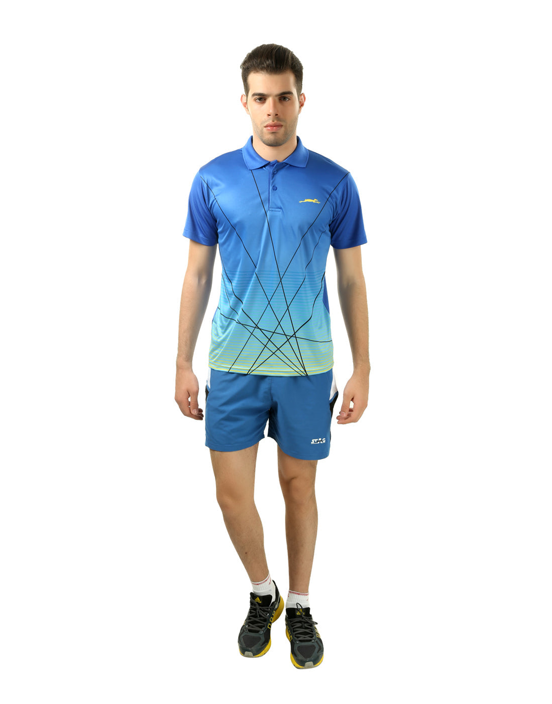 STAG GLOBAL Linea Men's Athletic Fit Polo T-Shirt | Solid Sportswear for Active & Casual Use