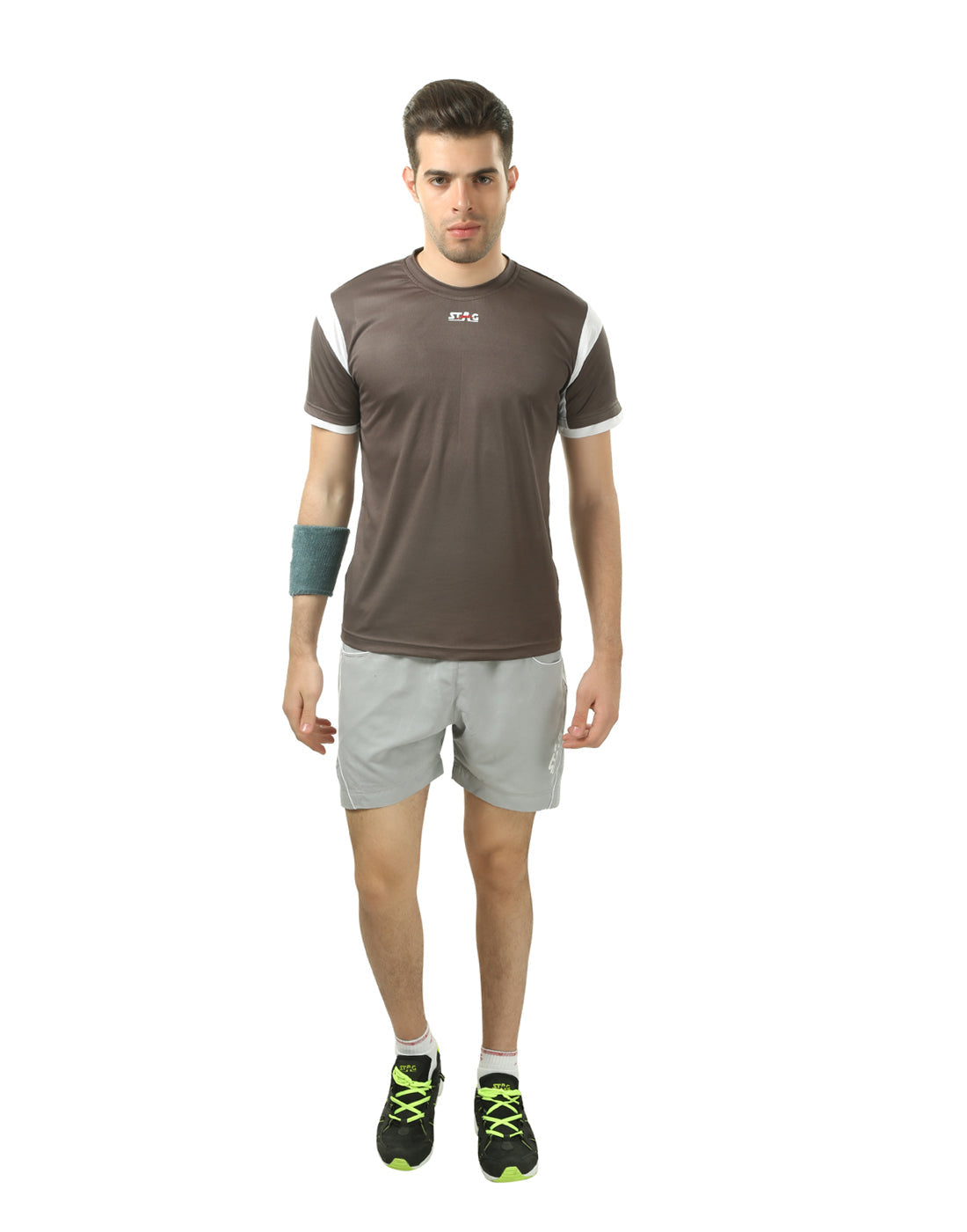STAG GLOBAL Flex Men’s Sports T-Shirt – Dark Grey | Breathable, Quick-Dry Activewear