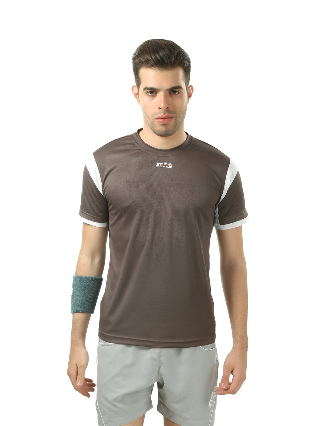 STAG GLOBAL Flex Men’s Sports T-Shirt – Dark Grey | Breathable, Quick-Dry Activewear