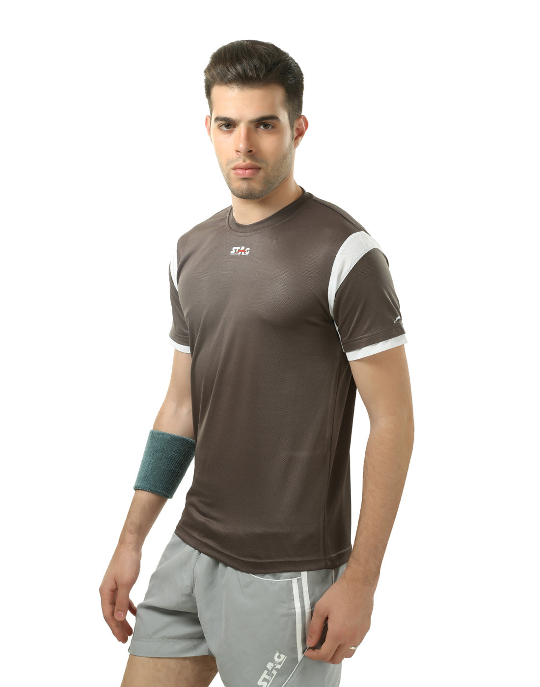 STAG GLOBAL Flex Men’s Sports T-Shirt – Dark Grey | Breathable, Quick-Dry Activewear