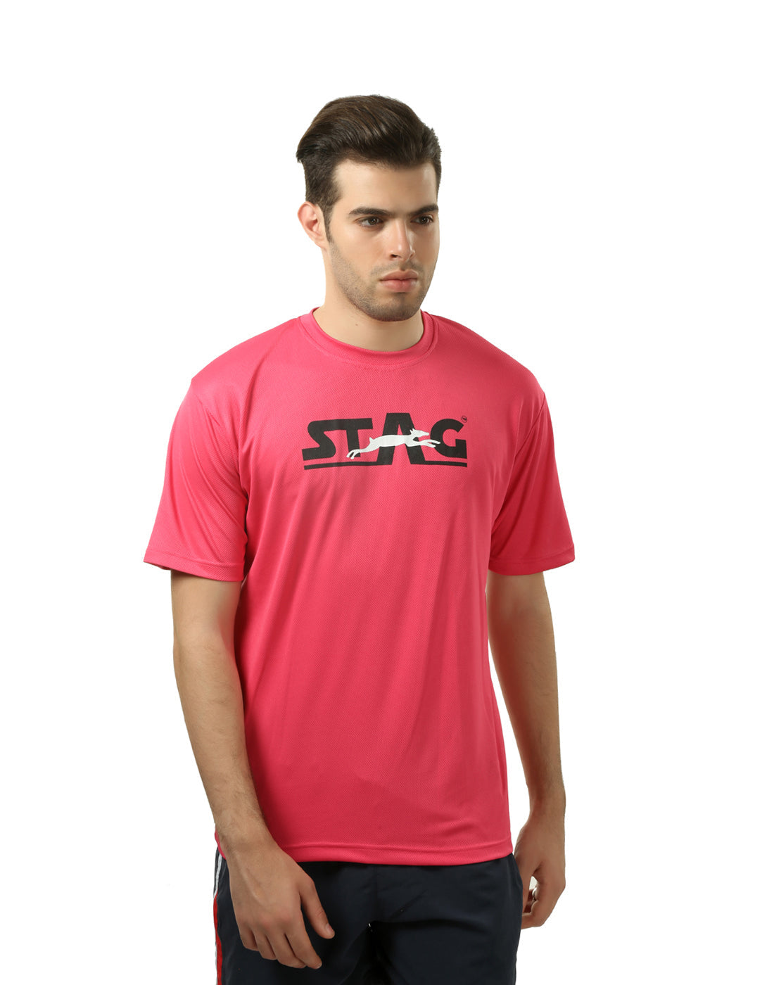 STAG GLOBAL Round Neck Men's Solid Athletic fit T-Shirt | Solid Sportswear for Active & Casual Use
