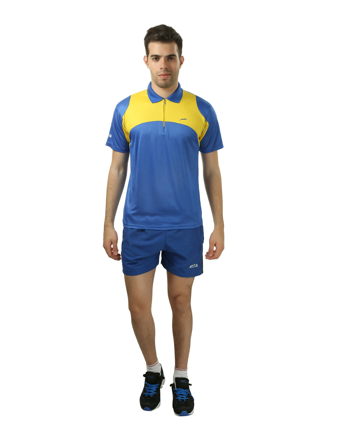 STAG GLOBAL Graphic Men’s Dual-Tone Polo Collar – Bold Design T-shirt | 100% Polyster | Breathable and Comfortable Sportswear
