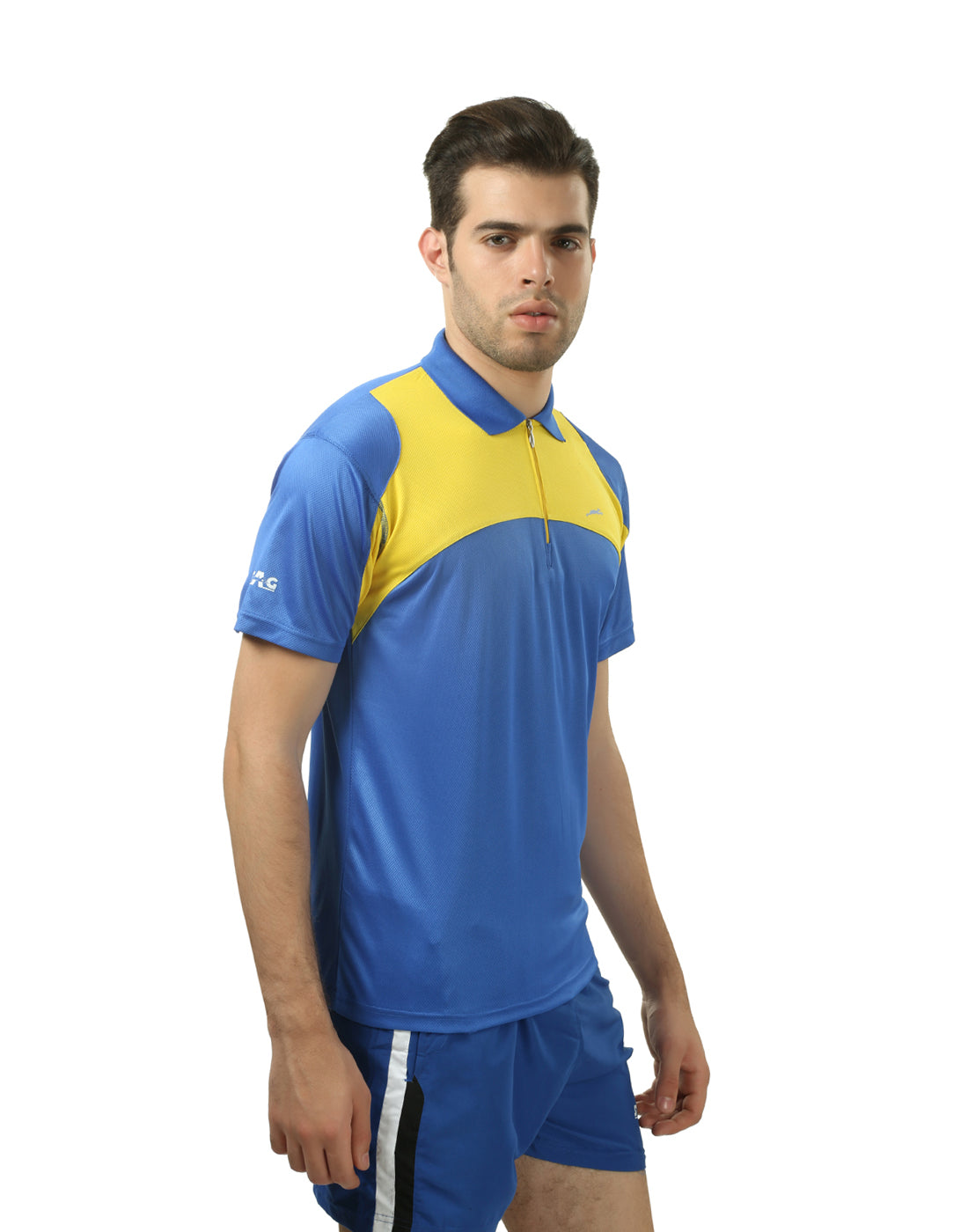 STAG GLOBAL Graphic Men’s Dual-Tone Polo Collar – Bold Design T-shirt | 100% Polyster | Breathable and Comfortable Sportswear