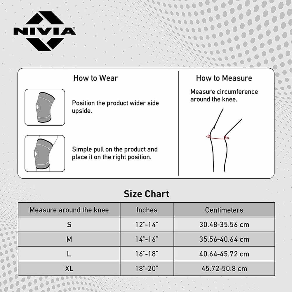 Nivia Sports Knee Support with Patella Hole Slip-In