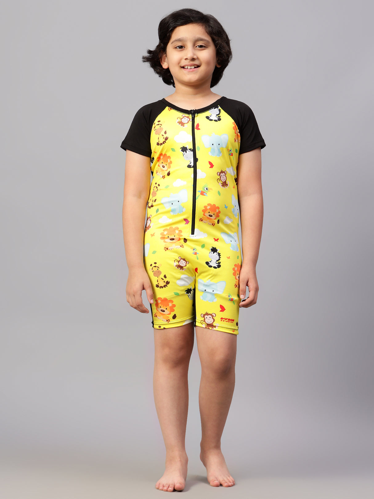 Viva Swimming Round Neck Half Sleeves Swimming Costume for Kids