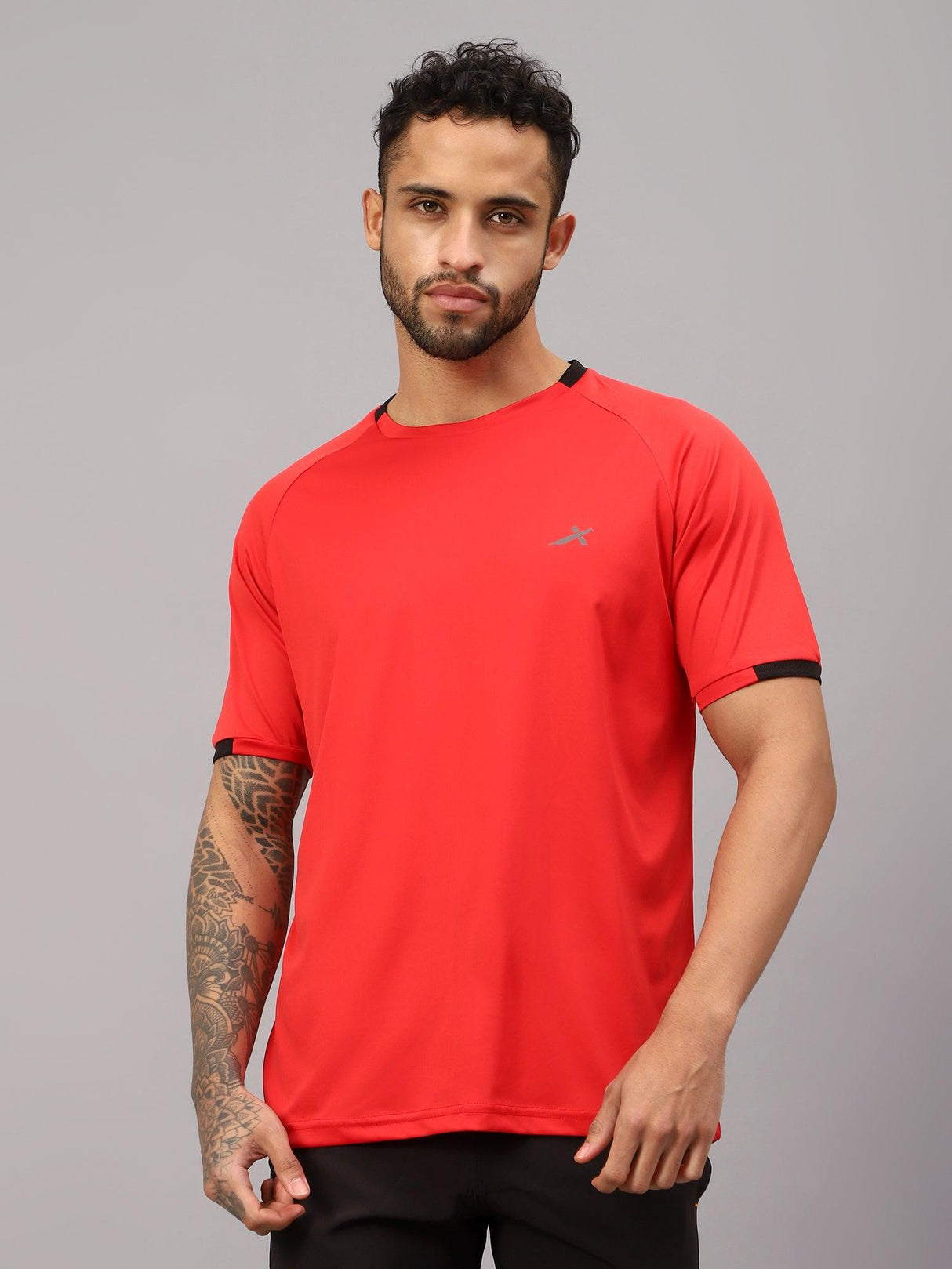 Vector X Mens Wear Polyester Solid Round Neck Half Sleeves T-shirt For Court Games, Cricket, Golf, Running, Fitness, Training, Athletic Sports