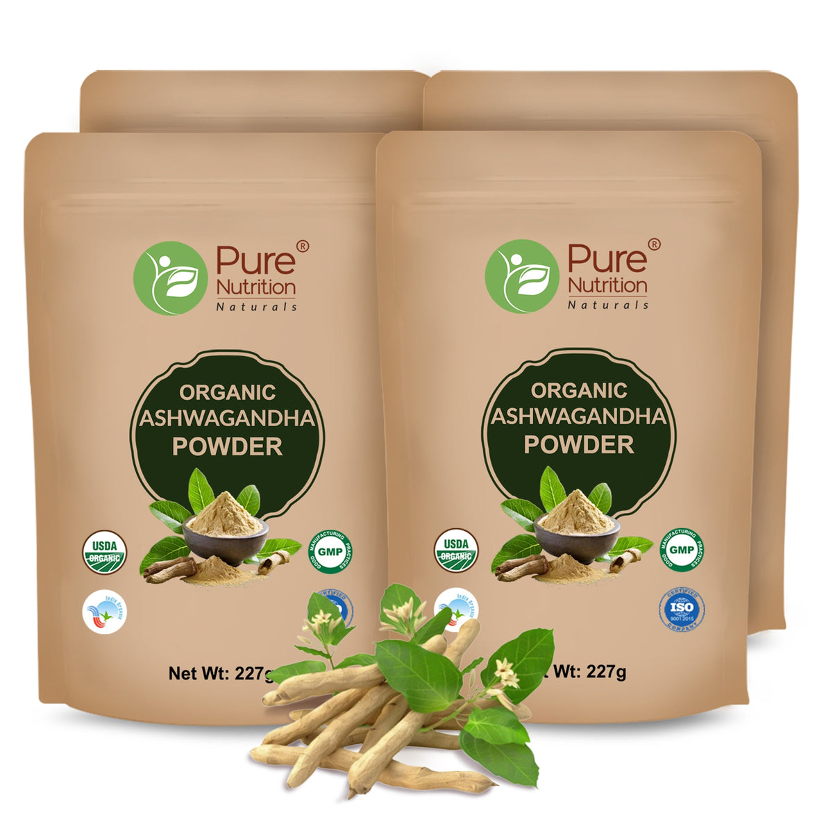 Organic Ashwagandha Powder - 227g | 100% Pure and Natural | Supports Stress Relief, Vitality, and Overall Wellness