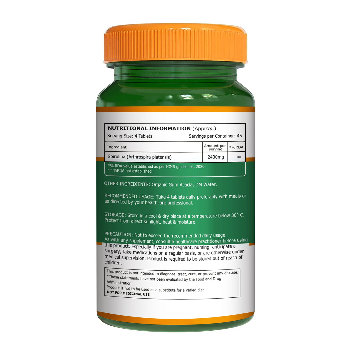 Spirulina Vegetarian Tablets 180 Count | Immunity, Energy & Superfood Nutrition