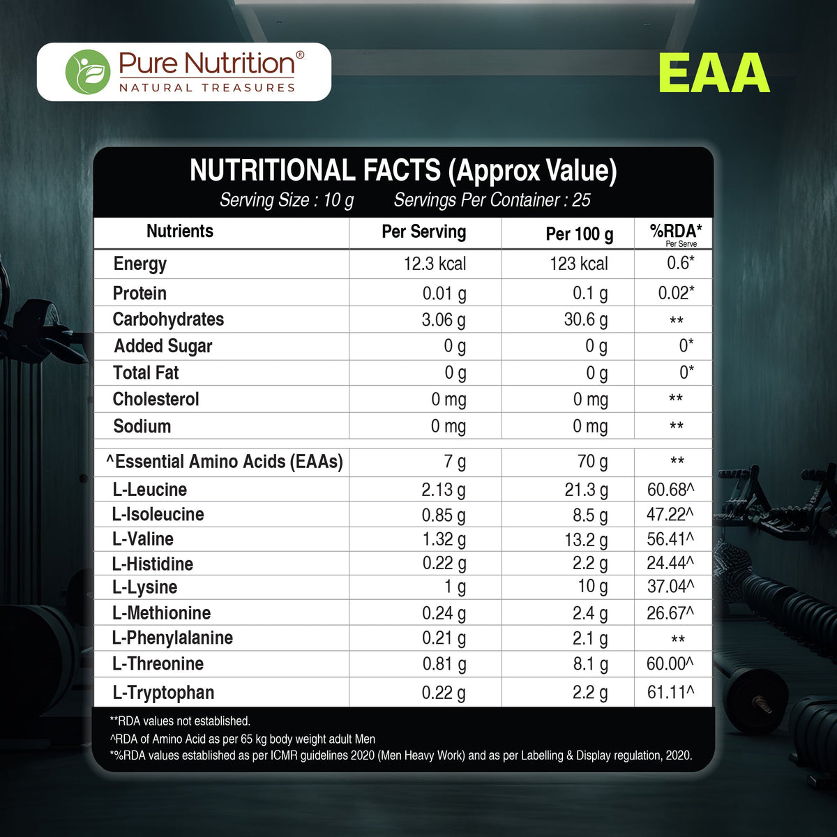 EAA Powder All 9 Essential Amino Acids | Unflavoured | Muscle Support