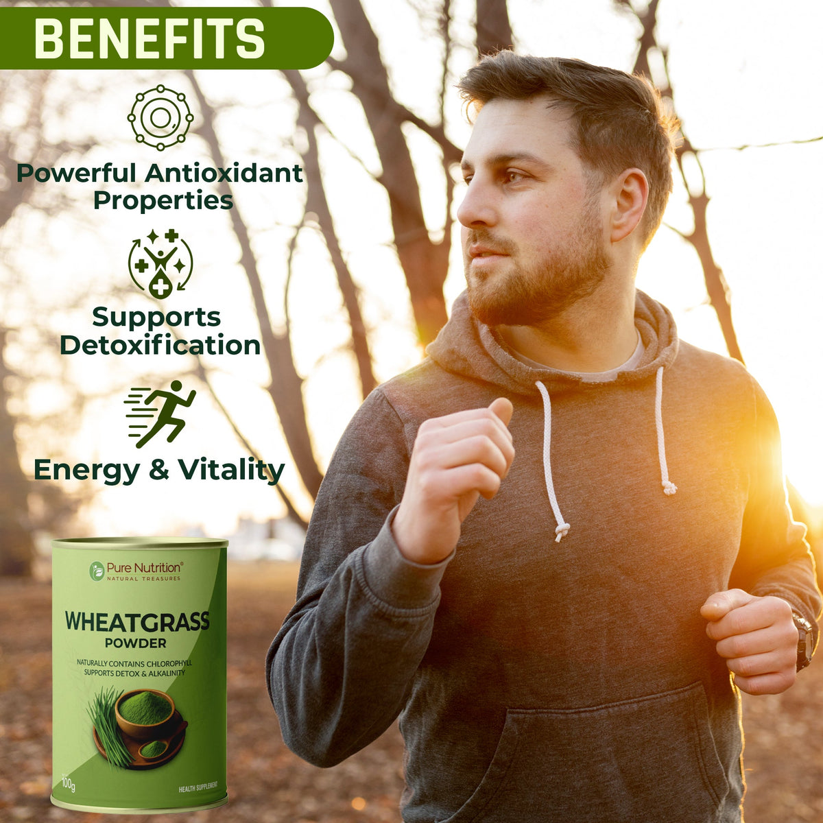 Wheatgrass Powder 100g | Detox, Alkalizing & Daily Energy Support