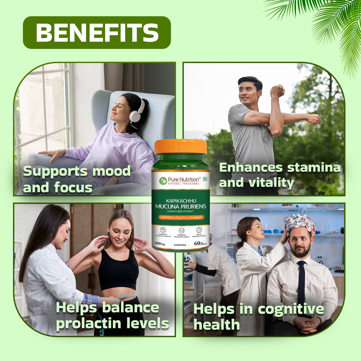 Mucuna Pruriens Extract 500mg Energy, Vitality & Mood Support | 60 Caps