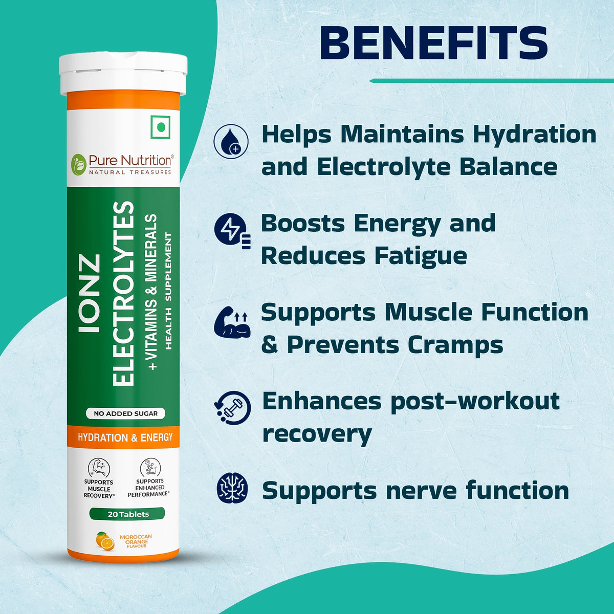 IONZ Electrolytes + Vitamins & Minerals Moroccan Orange Effervescent