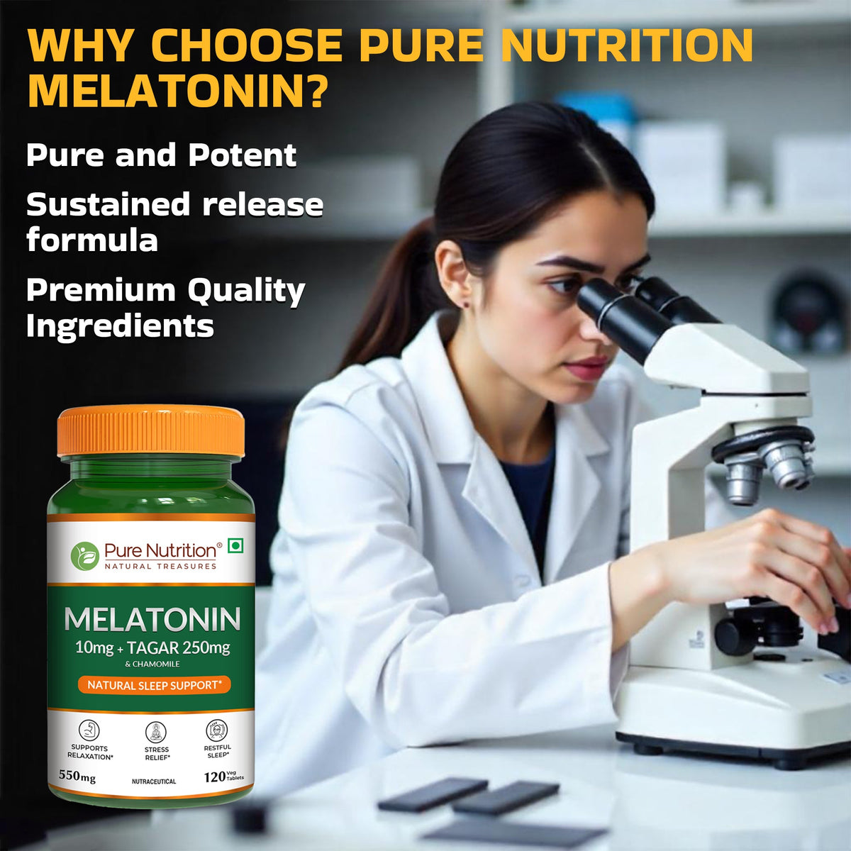 Melatonin 10mg Tablets Sleep Cycle Support & Relaxation | 120 Tablets