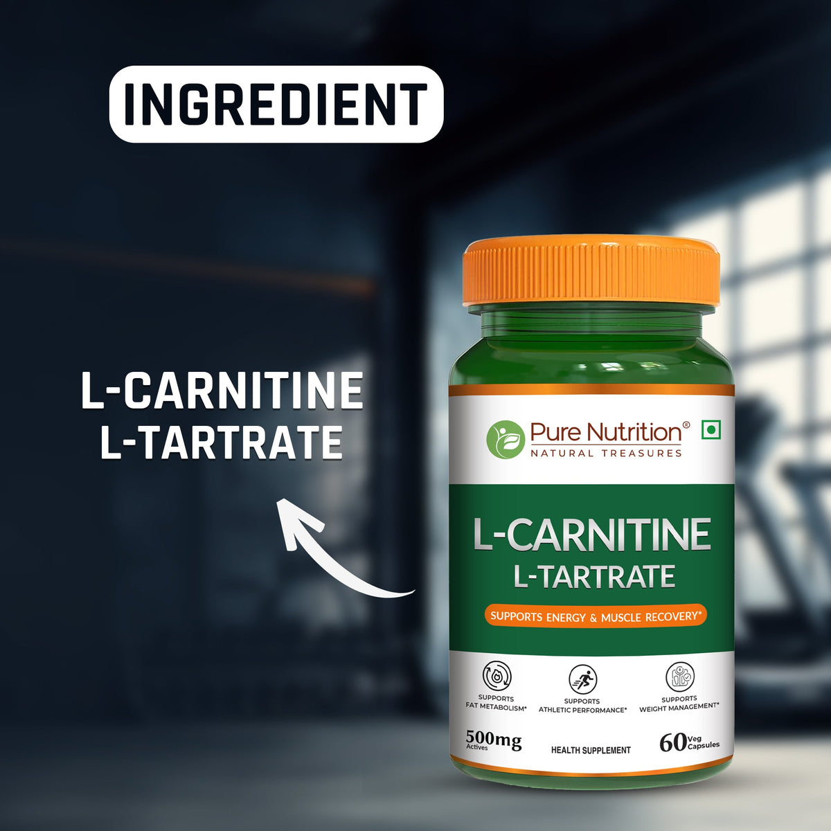 L-Carnitine L-Tartrate 500mg Veg Capsules Fat Metabolism & Energy
