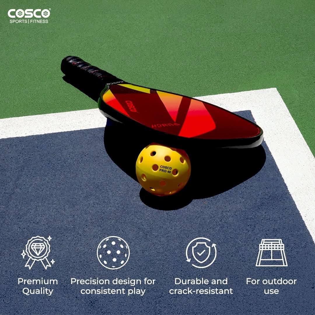 Cosco Pro 40 Yellow Pickleball Ball (Pack Of 6)