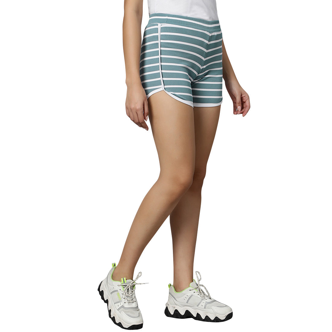 PIXY Stripe Shorts - Grey
