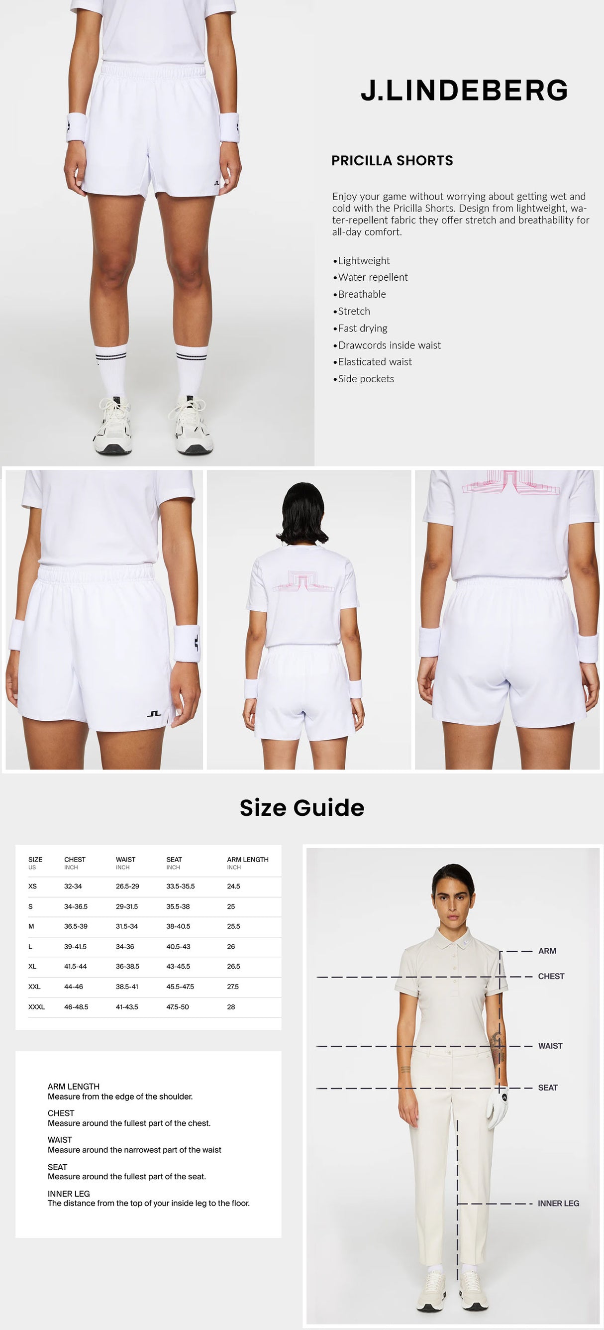 J Lindeberg Women’s Pricilla Shorts - White