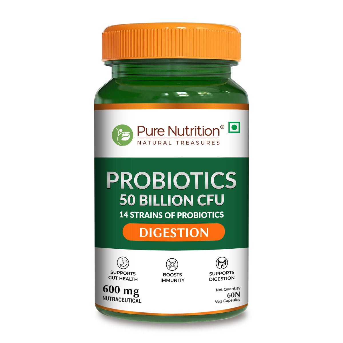 Probiotic 50 Billion CFU | 14 Strains | 60 Veg Capsules