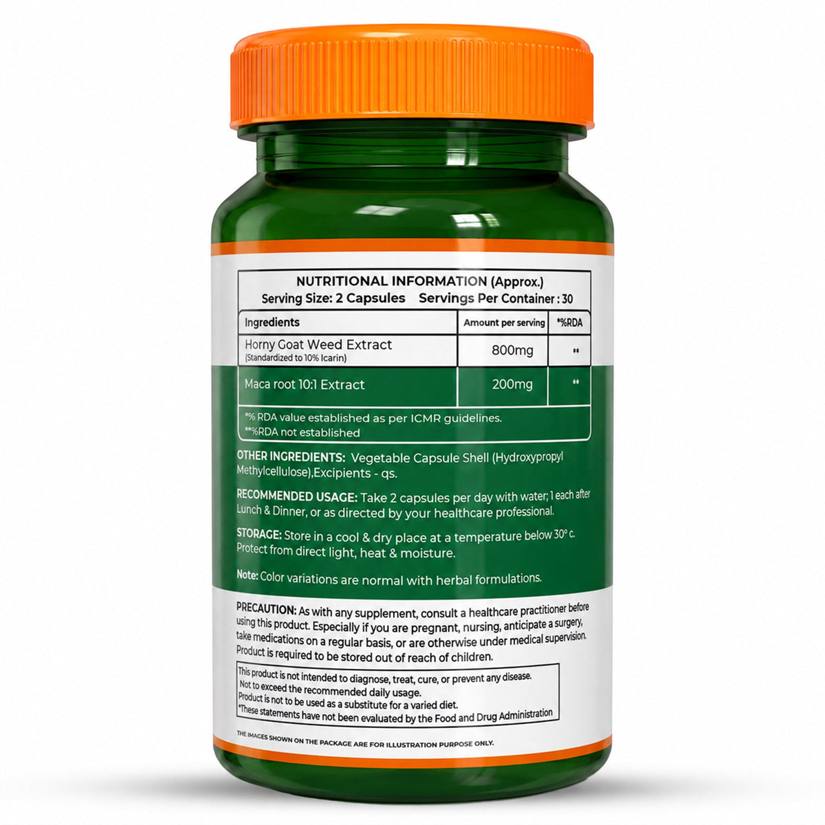 Horny Goat Weed with Maca Root Herbal Vitality & Wellness Supplement