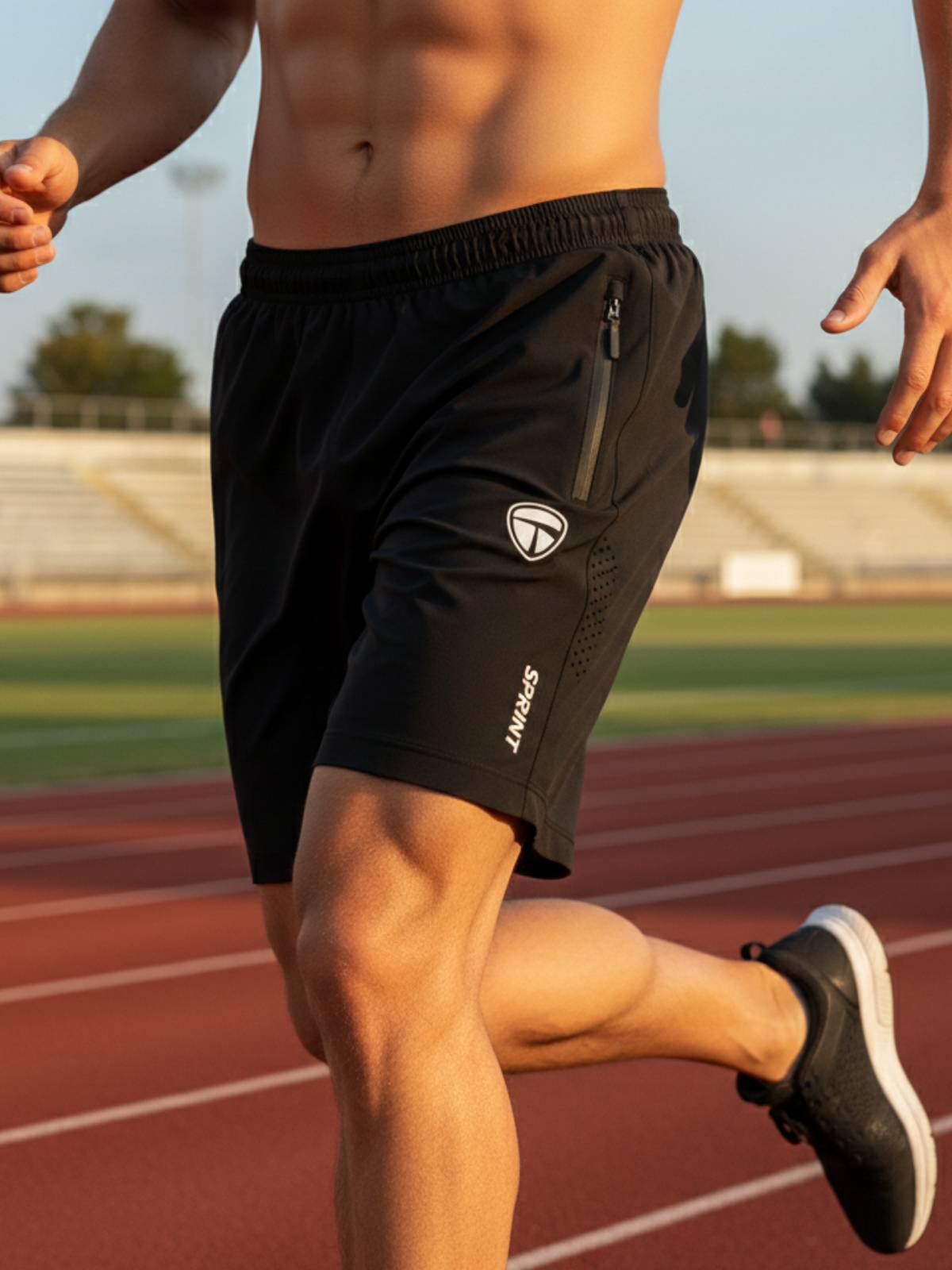 Men’s Running Shorts, Black | White | Navy Blue | Grey | Zipper Pockets for Gym, Workout & All Sports