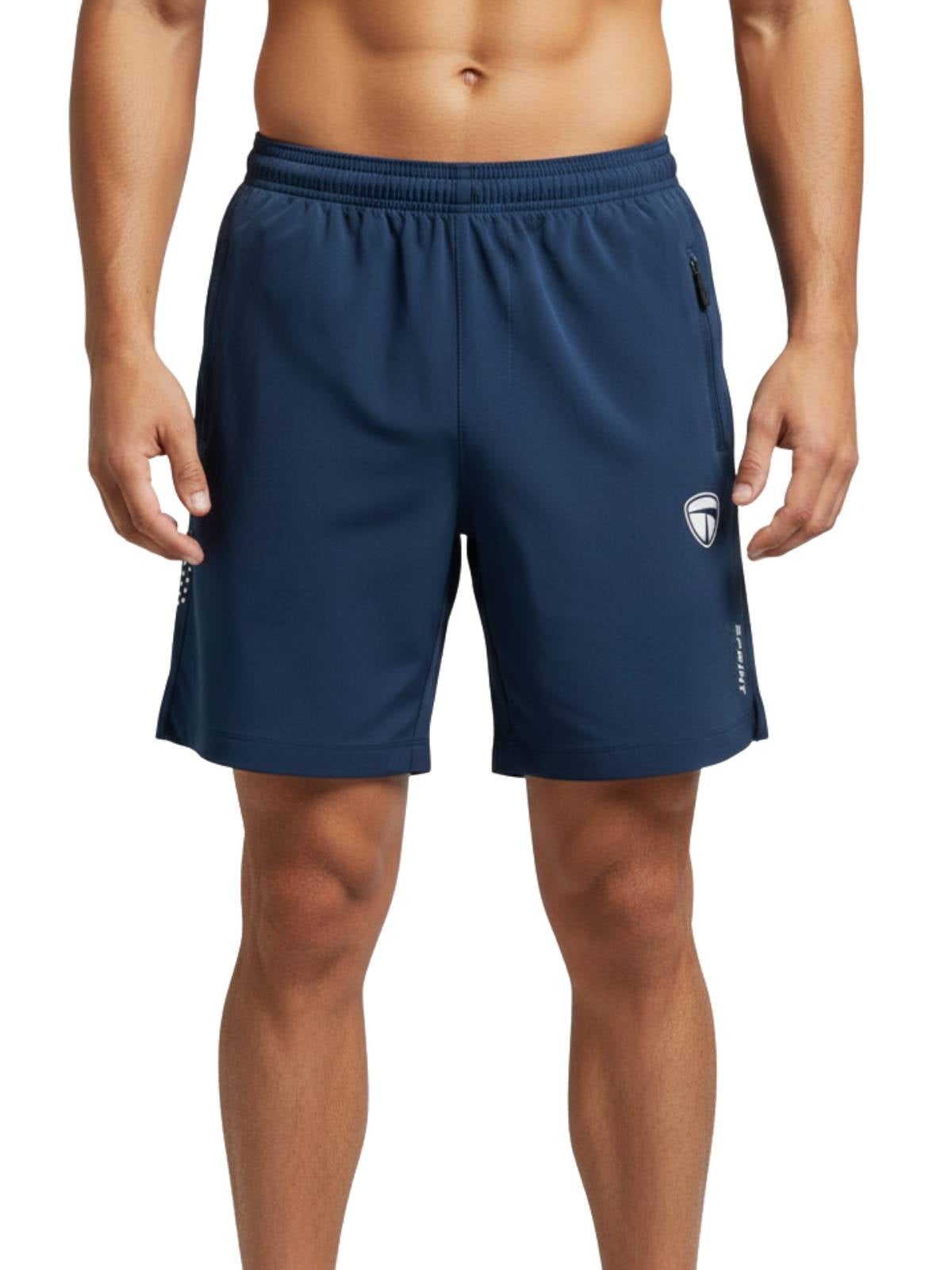 Men’s Performance Running Shorts Blue Color | Gym & Training Shorts with both Side Zipper Pockets | Lightweight Quick Dry & Breathable Fabric