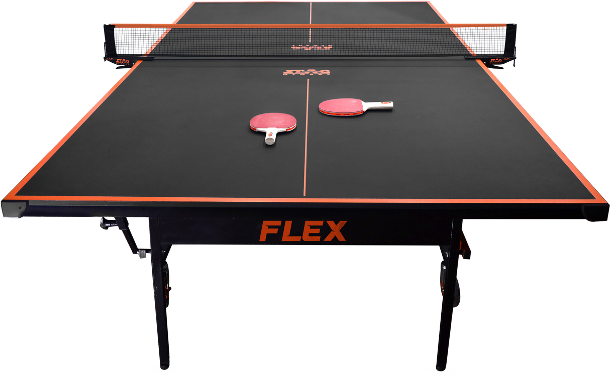 STAG GLOBAL Flex Series Table Tennis TT Table | Thickness 16,19,22,25 mm with 2 TT Rackets, 6 Balls, 1 Table Cover & Clamp Net