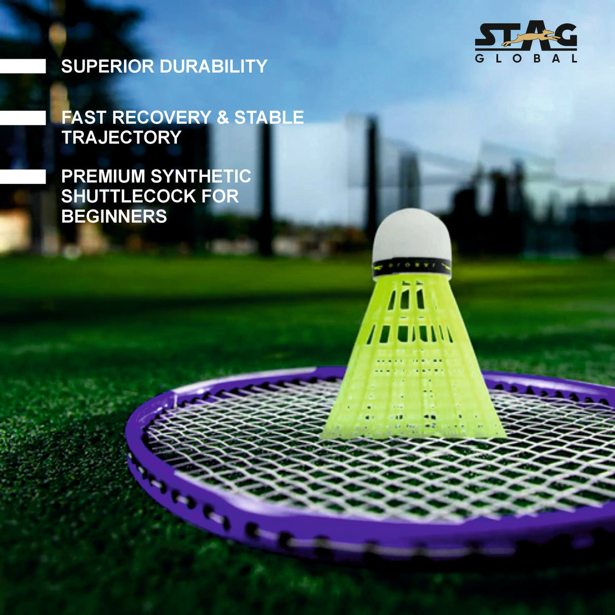 STAG GLOBAL 10 Plastic Shuttlecock For Beginners | Box 1 | Superior Durability shuttlecocks for Beginners