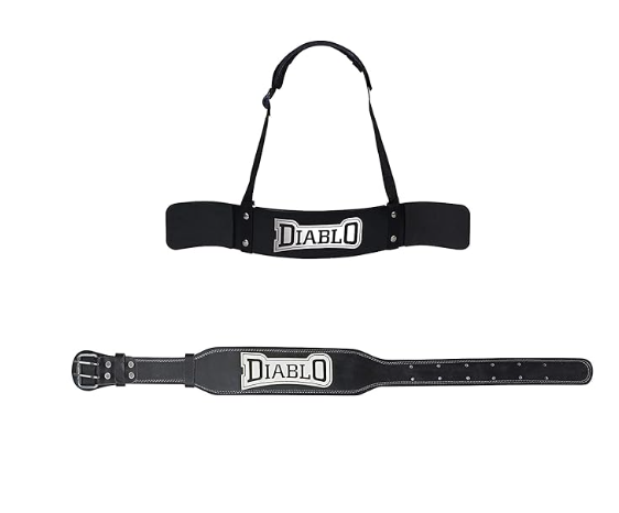 DIABLO Home Gym Combo of Leather Gym Belt & Arm Blaster (Belt Size - XXL) | Kibi Sports Belco
