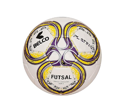 Belco Sports Platina Yellow 3PLY 1.5M PU Futsal Ball Football Size 4 | Kibi Sports