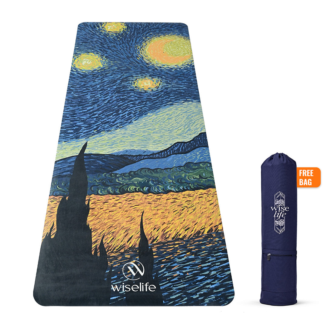 PU & Natural Rubber Yoga Mat - 6mm, Starry Night