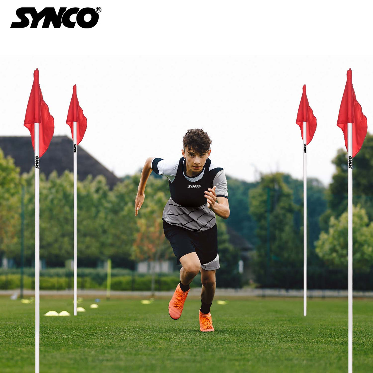 Synco Field Corner Poles with Flag 5ft (Set of 4)