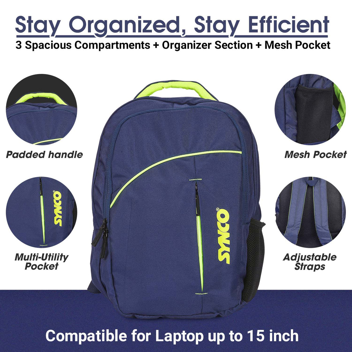 Synco Amigo Backpack - Casual backpack (M) Blue