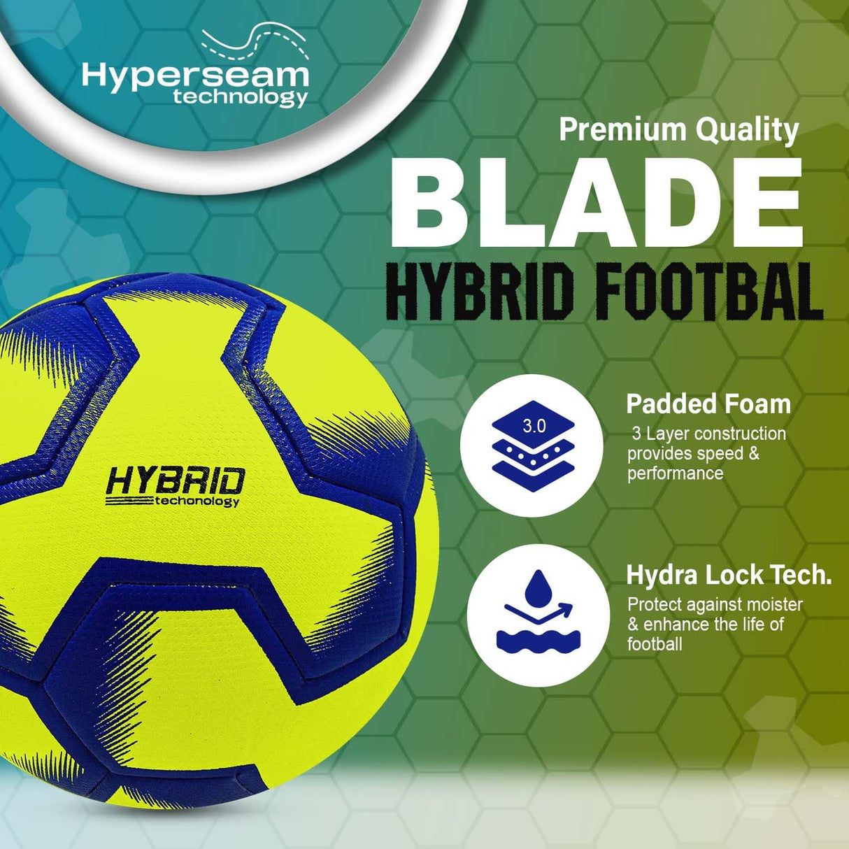 Synco Blade Hybrid Football TPU with Hydralock Tech (Yellow)