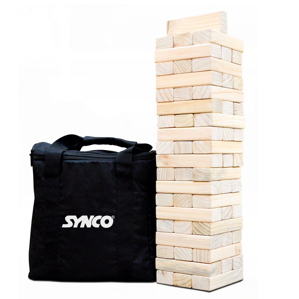 Synco Wooden Jumbo High Tower - Giant Tumbling Tower Game with Natural Pine Wood | Outdoor Garden/Indoor Game