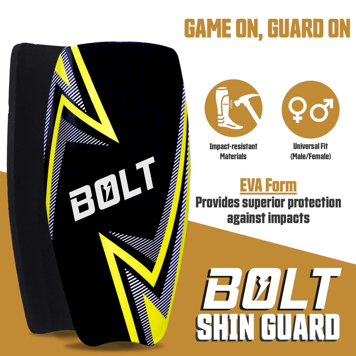 Synco Bolt Shin Guard with Sleeve Combo | Shin Guard for Football | Size- Medium