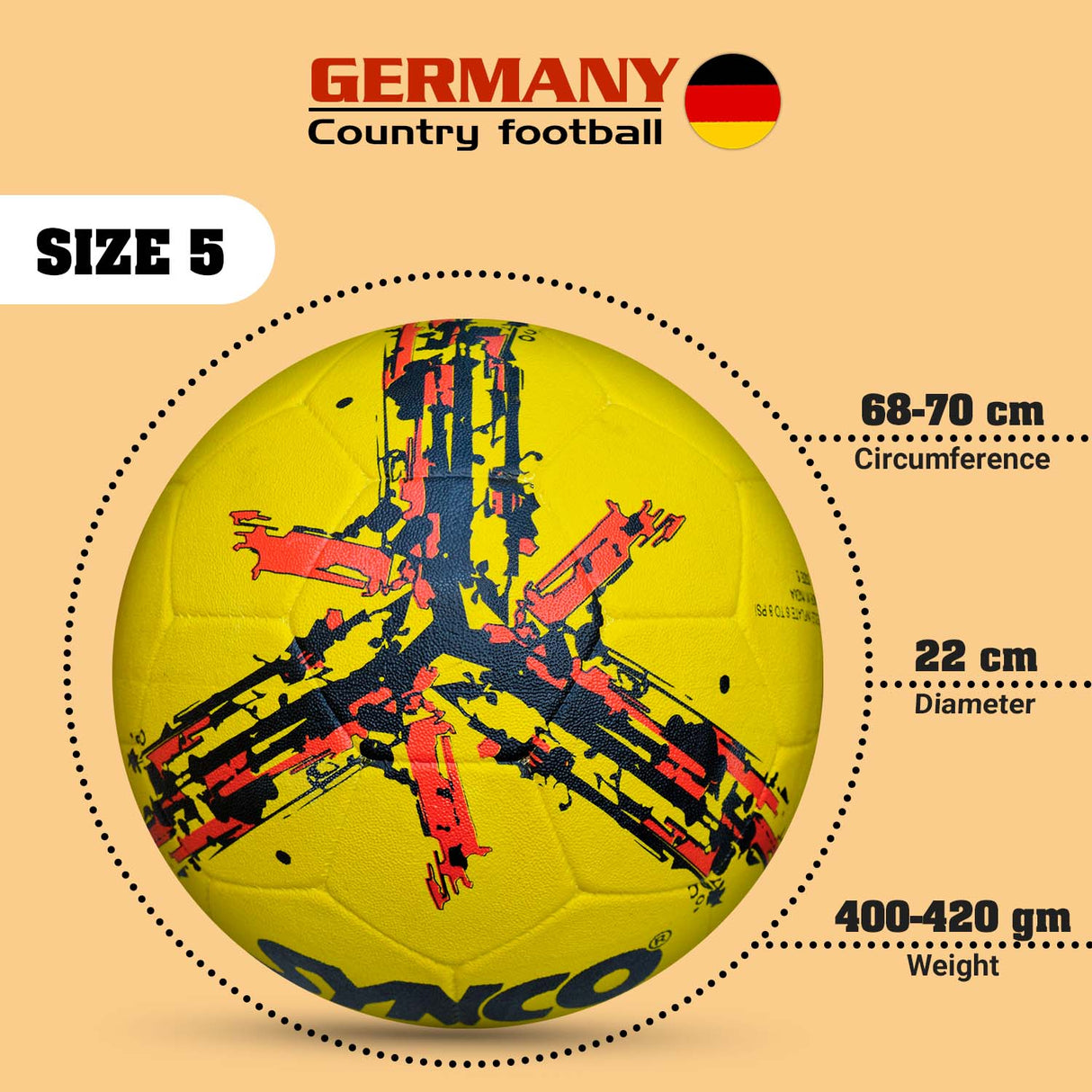 Synco Country Flag Football - Germany (Size-5)