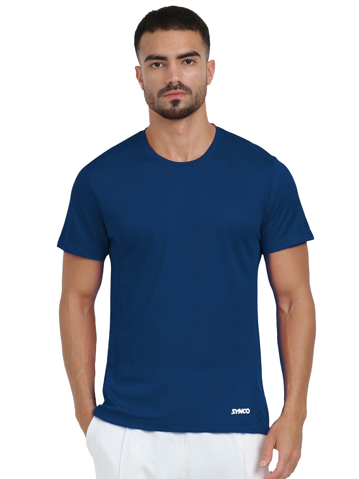 Synco Flo Fit Sports Tshirt For Men(Blue) -Sportswear & Activewear