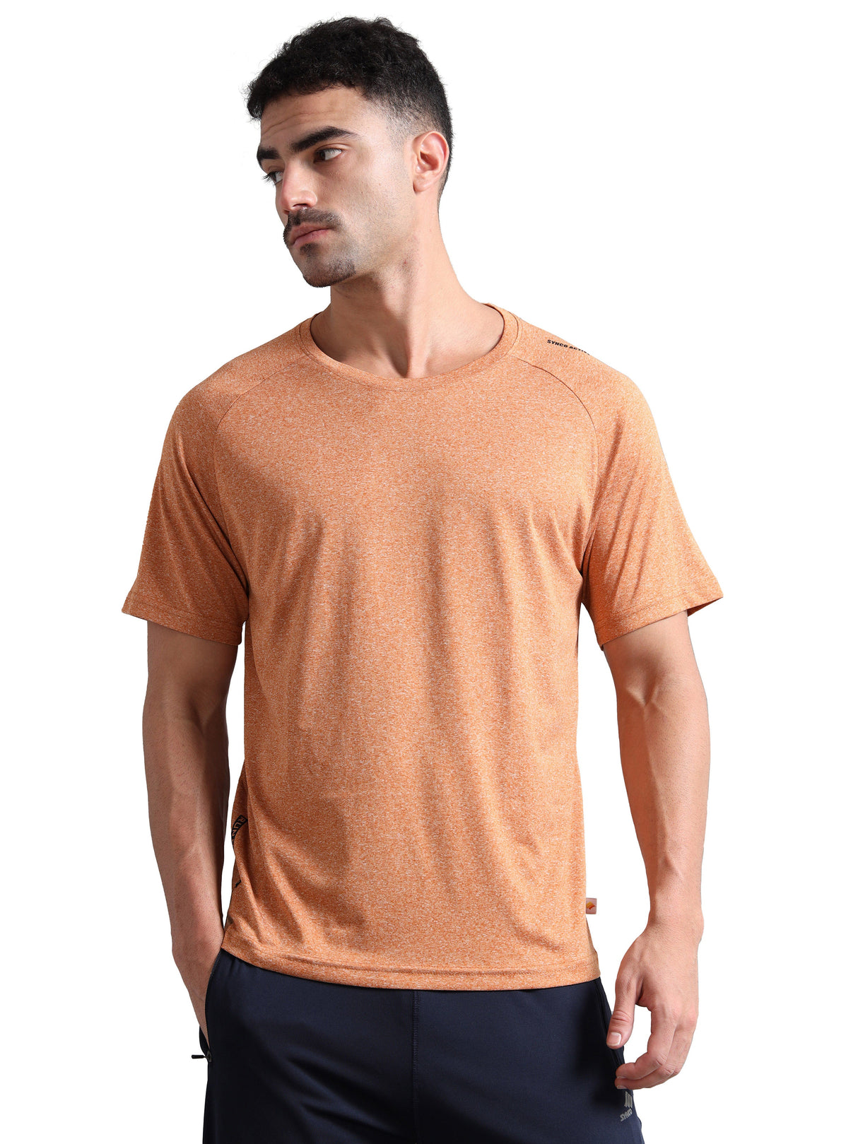 Synco Fusion Sports Tshirt for Men(Rust) -Ideal for Running,Gym