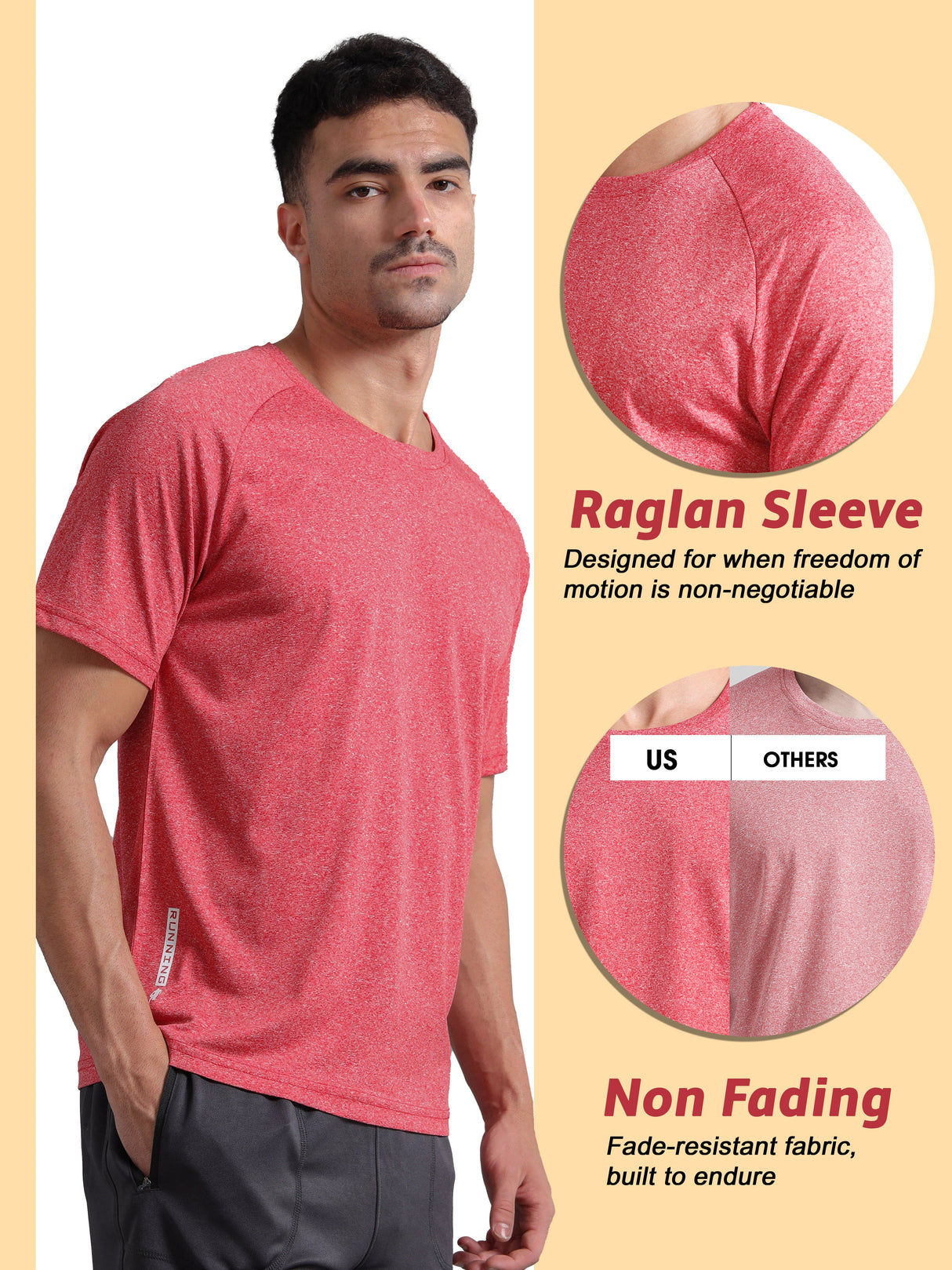 Synco Fusion Sports Tshirt for Men(Red) -Ideal for Running,Gym